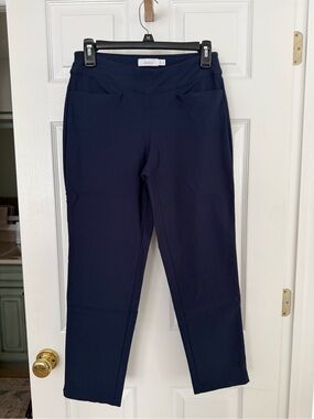 Lady Hagen Navy Pull-On Ankle Pants